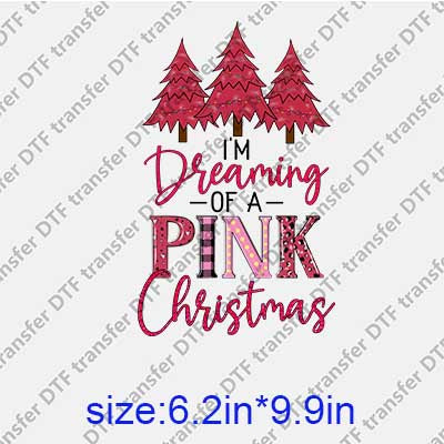 Pink Christmas DTF transfer XMAS.139