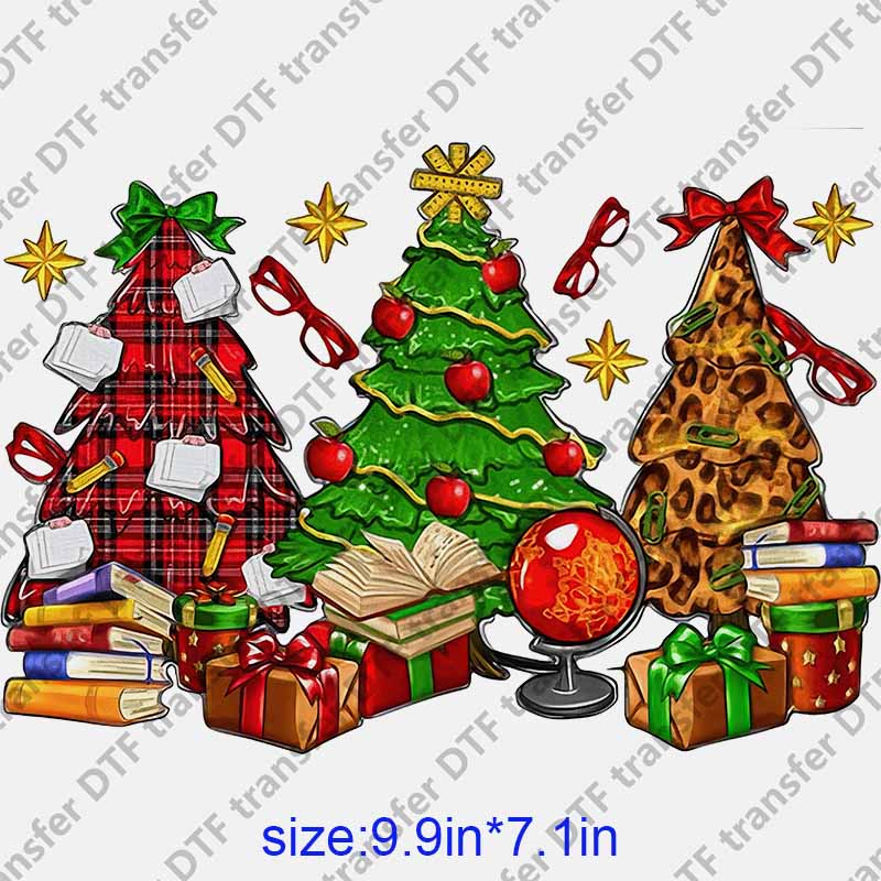 Christmas tree Christmas gifts books  DTF transfer NO.1232