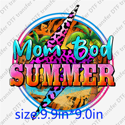 Mom bod summer leopard beach Palm-tree Summer DTF Transfers SMM.079