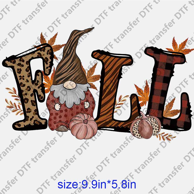 Thanksgiving Day Fall gnome pumpkin  DTF transfer NO.1113