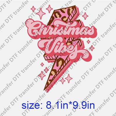 Pink Christmas Letters DTF transfer XMAS.115