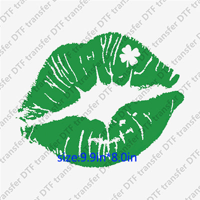 Hot Sexy Green Lips DTF Transfers Lips.019