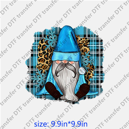 Blue Gonk gnomes Chirstmas xmas DTF Transfer DWF.014