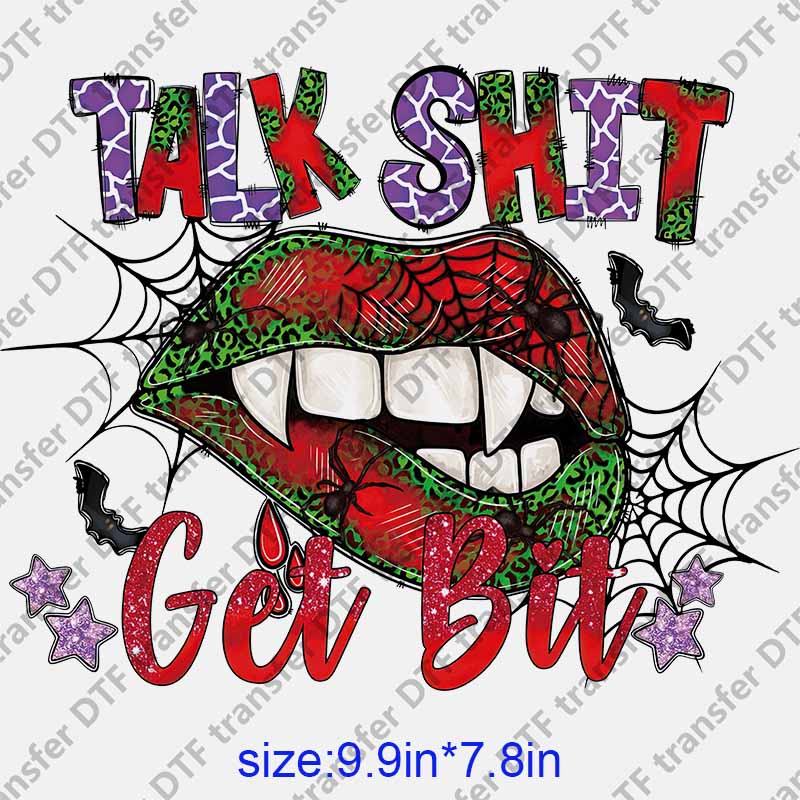 Sexy lip letters GET BIT DTF transfer NO.1215