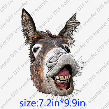 Donkey face teeth funny Animal DTF transfers ANM.024