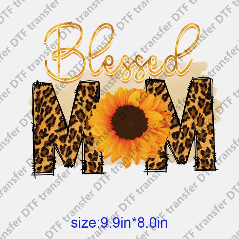 Mama momlife letters sunflower  DTF transfer NO.1292