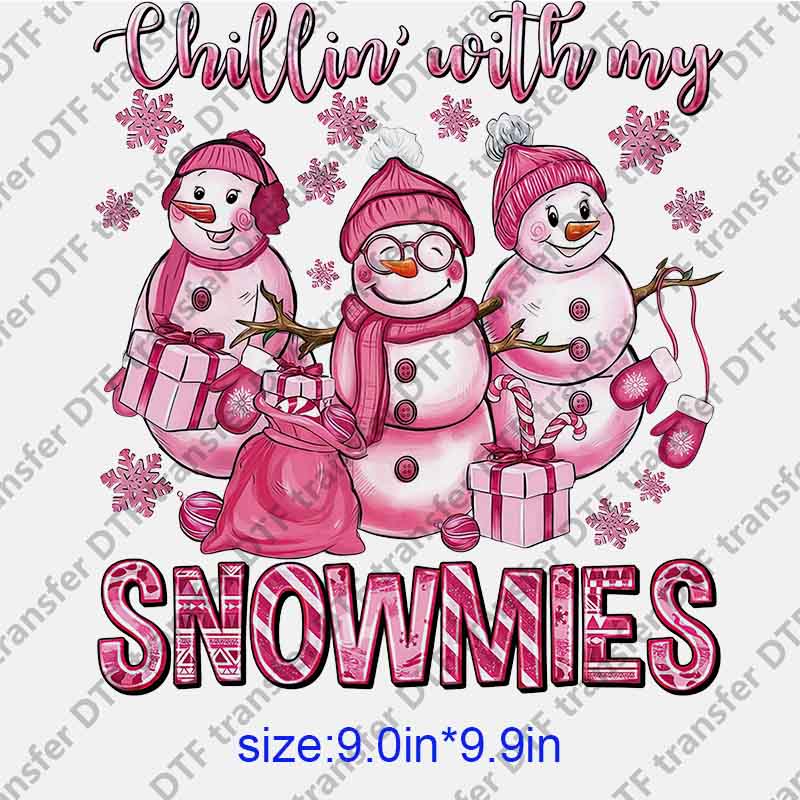 Christmas Snowflake Snowman DTF transfer XMAS.054