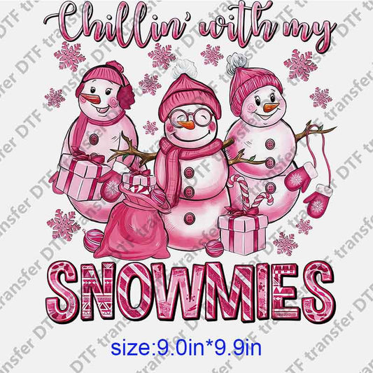 Christmas Snowflake Snowman DTF transfer XMAS.054