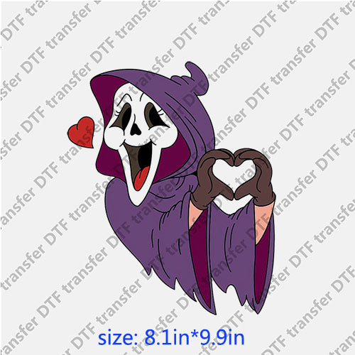 Horrible ghost love halloween DTF transfer HR.067