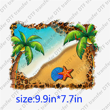 Summer Palm-tree starfish beach shell DTF Transfers SMM.112