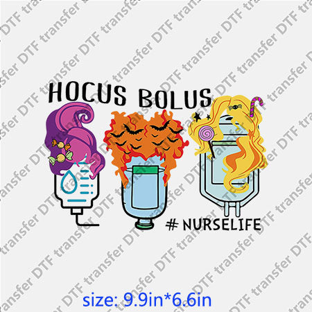 Hocus pocus nurselife hairy Horror DTF Transfer PH-014