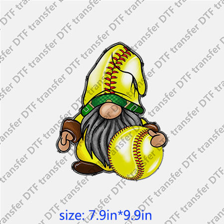 Softball Gonk gnomes Chirstmas xmas DTF Transfer DWF.022