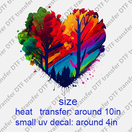 Scenery Heart Tree DTF Transfer/UV DTF Small decal HOFT.007