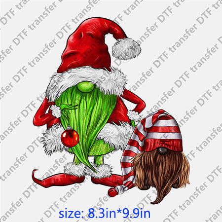 Green monster gnomes Chirstmas xmas DTF Transfer DWF.010