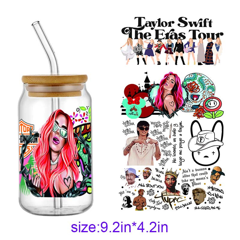 Famous Singer Music Song 16oz UV DTF  Cup Wraps