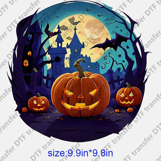 Halloween castle pumpkin DTF transfer NO.1064