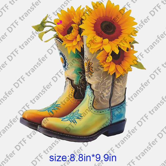 Boots sunflowers DTF transfer NO.1055