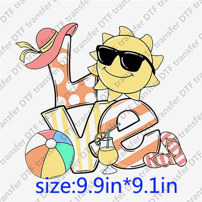 Sunhat sun ball juice flipflop love sun Summer DTF Transfers SMM.078