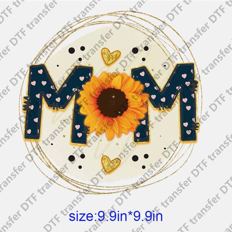 Mama momlife letters sunflower GIRLS  DTF transfer NO.1283