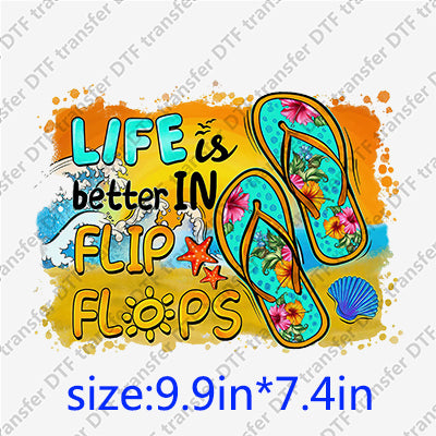 Summer -flip flops beach DTF Transfers SMM.116