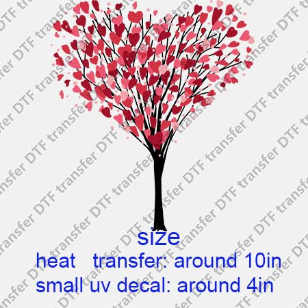 Scenery Heart Tree DTF Transfer/UV DTF Small decal HOFT.012