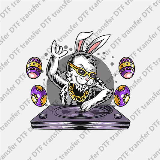 Easter Eggs DJ Bunny DTF transfers ET.001