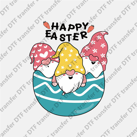 Easter Three Lovely Gnomes DTF transfers ET.005