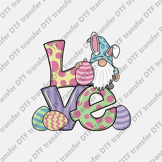 Easter Egg LOVE Gnome DTF transfers ET.013