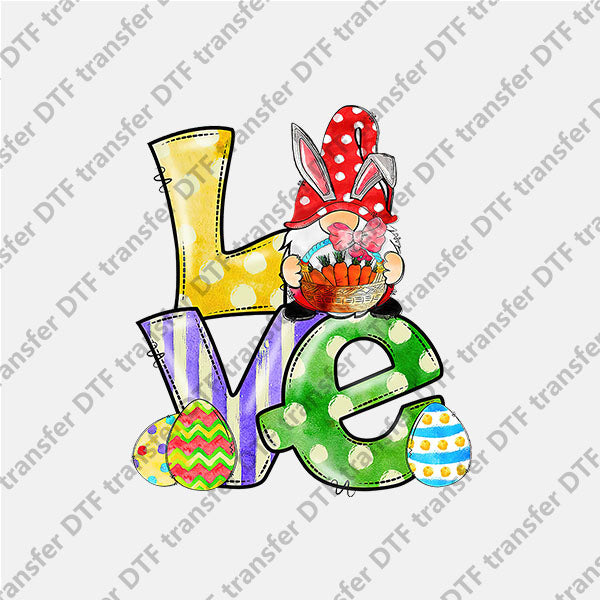 Easter LOVE Red Hat Gnome DTF transfers ET.014