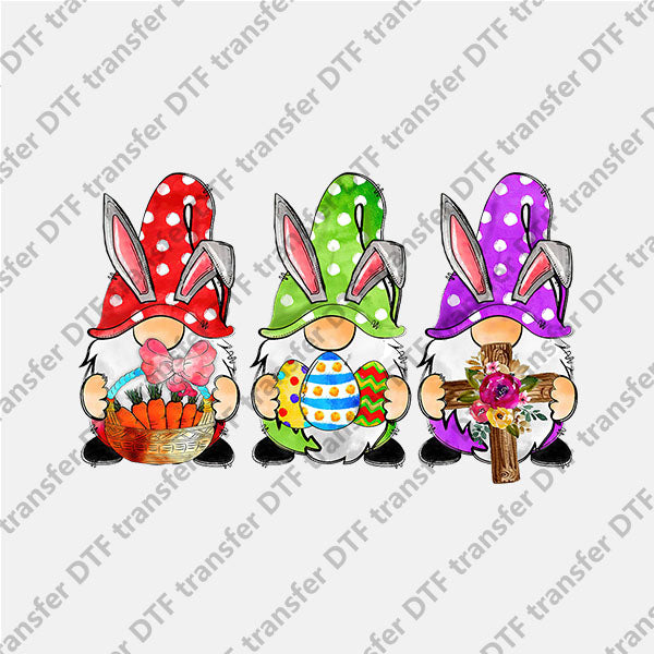 Easter Three Different Gnomes DTF transfers ET.029