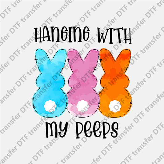 Easter Hanging with My Peeps Bunnies DTF transfers ET.052