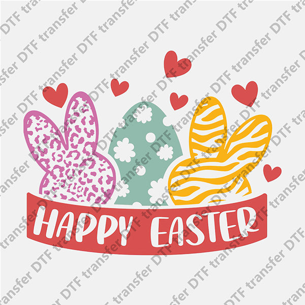 Happy Easter Bunny and Egg DTF transfers ET.078