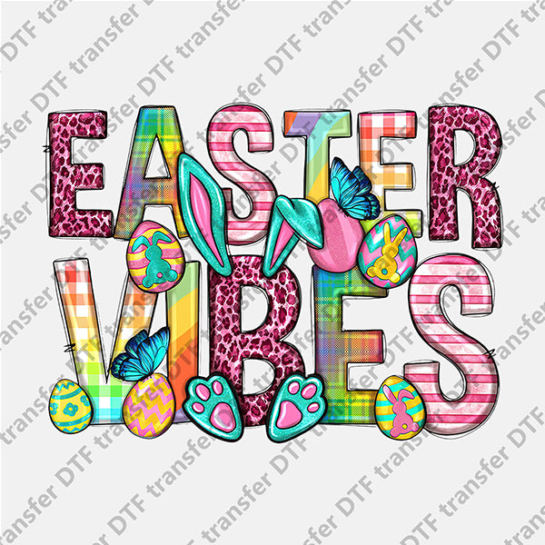 Easter Colored Letters Easter Vibes DTF transfers ET.082