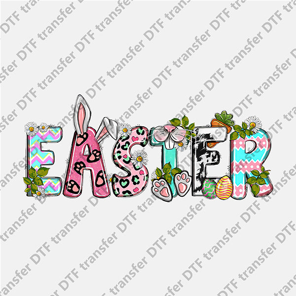 Easter Floral Letter Easter DTF transfers ET.083