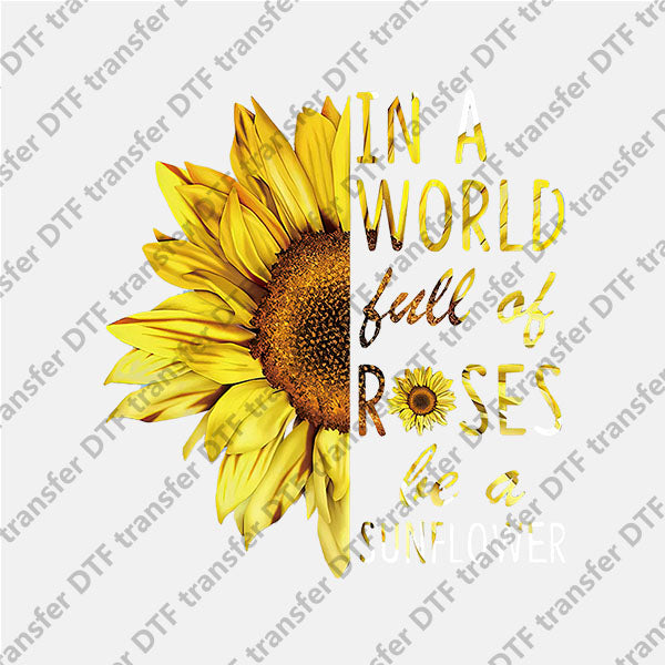 Yellow Sunflower Letters DTF transfers FL.003