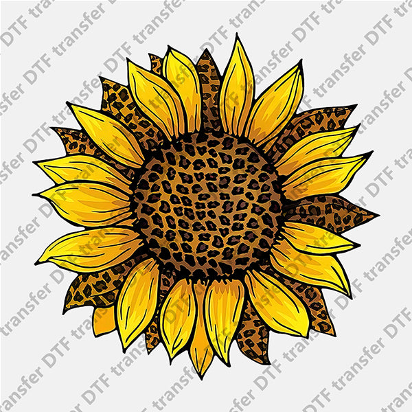 Leopard Yellow Sunflower DTF transfers FL.012