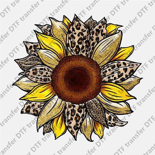 Leopard Color Sunflower DTF transfers FL.019