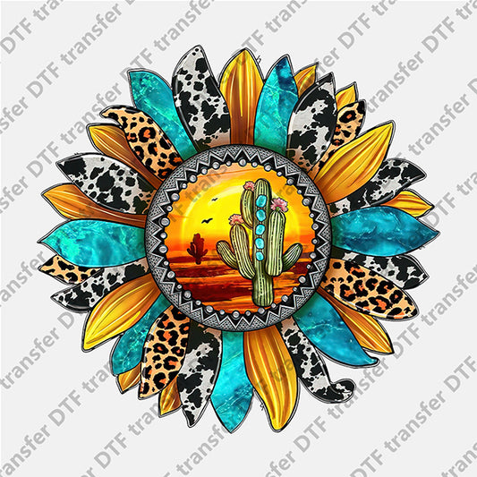 Cactus Leopard Sunflower DTF transfers FL.032