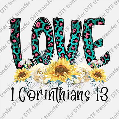 Leopard Love Letter Floral DTF transfers LOVE.009