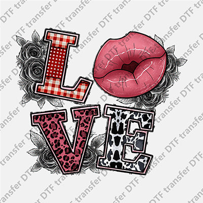 Love Rose Lips DTF transfers LOVE.014