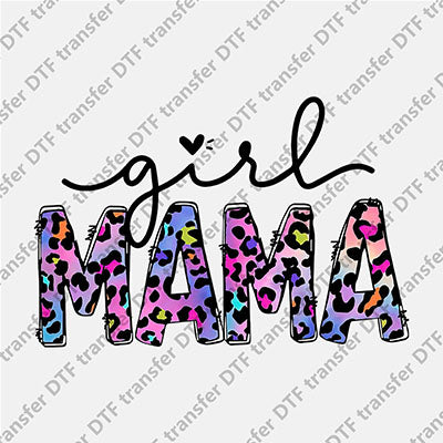 Girl Mama Colored Leopard DTF transfers MAMA.015