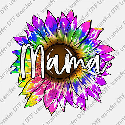 Mama Colored Sunflower DTF transfers MAMA.023