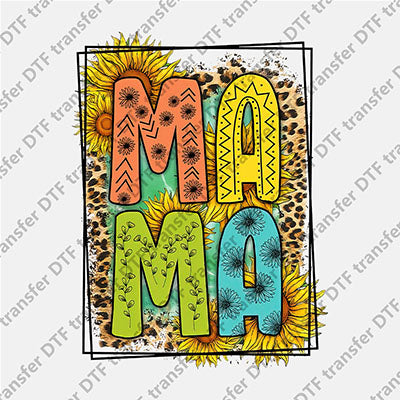 MAMA Leopard Sunflower DTF transfers MAMA.025