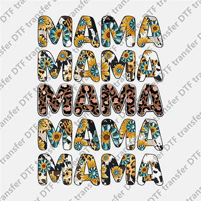 Five MAMA Letter DTF transfers MAMA.026