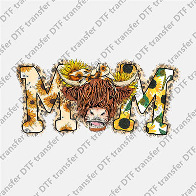 Mom Highland Cow DTF transfers MAMA.029