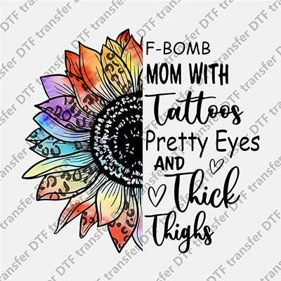 Colored Sunflower Letters DTF transfers MAMA.038