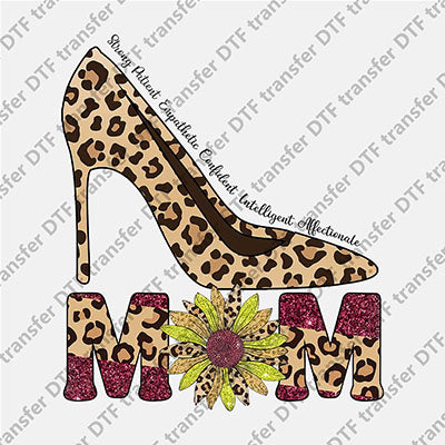 Mom Leopard High-heeled Shoe DTF transfers MAMA.041