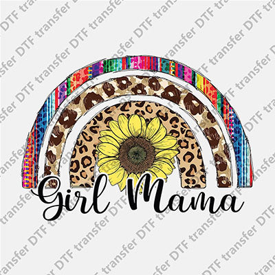 Girl Mama Sunflower Rainbow DTF transfers MAMA.042