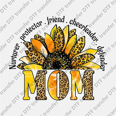 Leopard Sunflower Mom DTF transfers MAMA.051