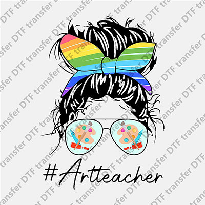 Art Teacher Messy Bun DTF transfers MB.003